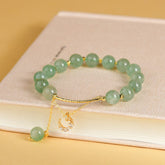 Natural Green Strawberry Crystal Bracelet - Career & Balance